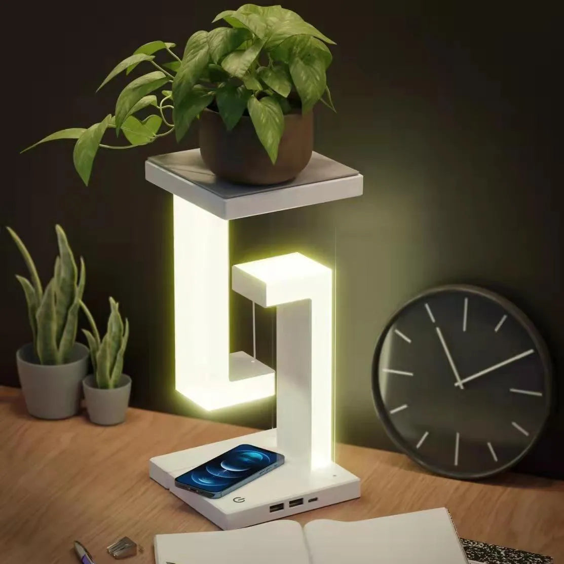 Creative Smartphone Wireless Charging Suspension Table Lamp Balance Lamp Floating For Home Bedroom - Bellarte Enchanté Creative Smartphone Wireless Charging Suspension Table Lamp Balance Lamp Floating For Home Bedroom